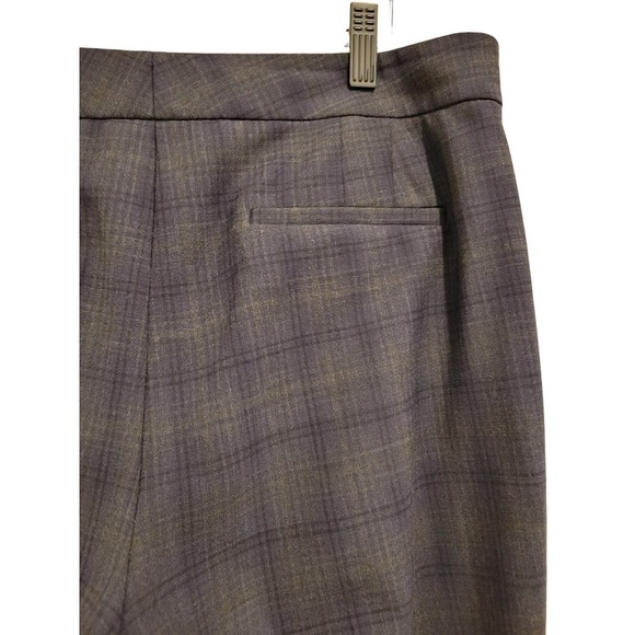Theory Plaid Wool Blend Dress Pants Gray Trousers 10 - Picture 4 of 10
